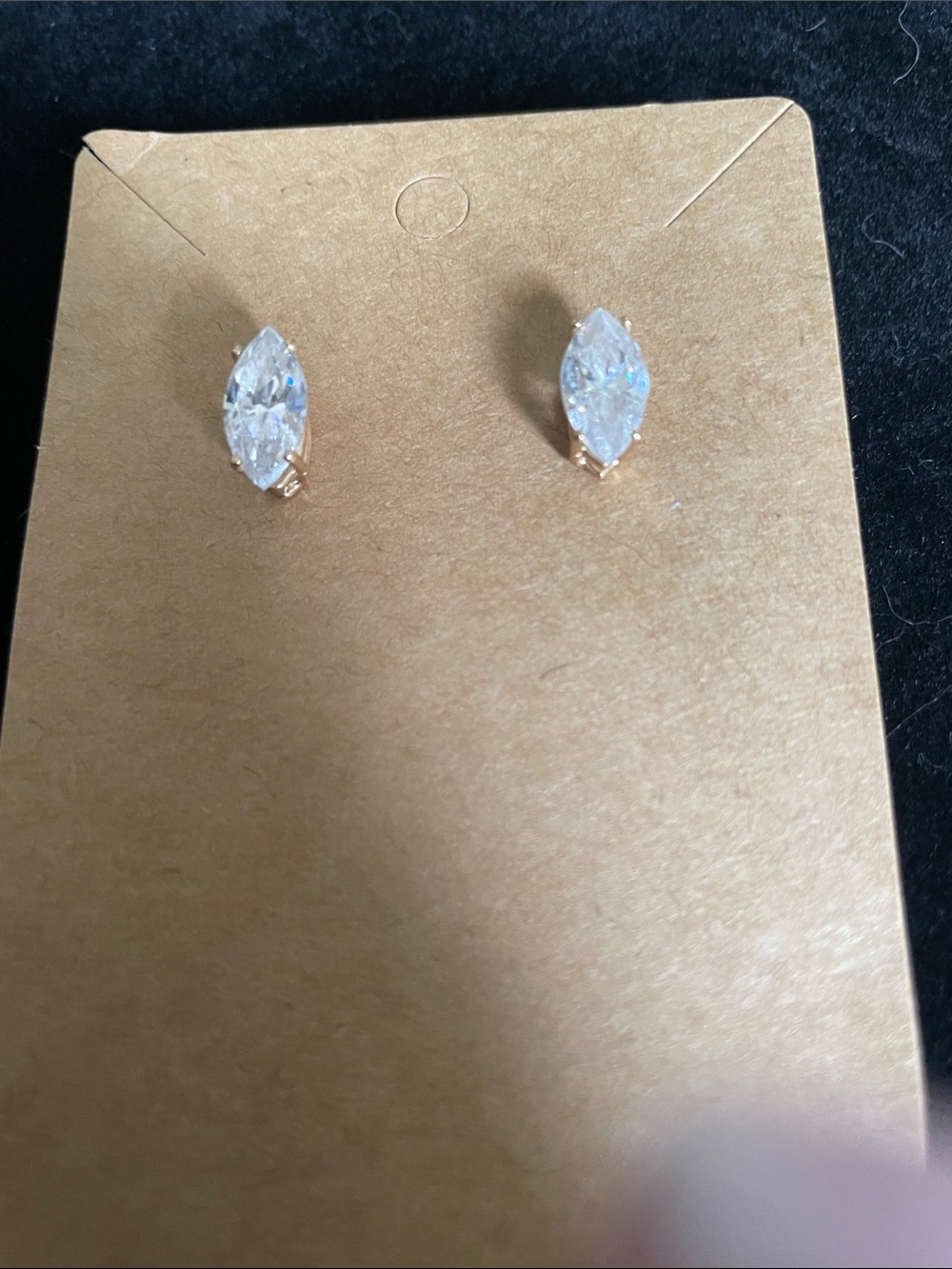 Gold Marquise Stud Earrings.  8/21/6